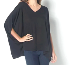 Laurie Felt Oversized Knit Top with V-Neck- BLACK, M/L - £19.36 GBP