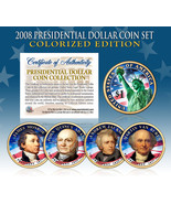 2008 Presidential $1 Dollar COLORIZED President 4-Coin Set Complete w/Ca... - $37.36