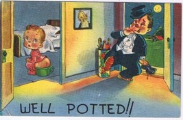 Comic Postcard Well Potted Baby &amp; Drunk - £2.33 GBP