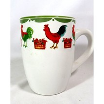 Century Rooster Chicken Baskets of Fruits Coffee Mug Ceramic Cup Green W... - $236.27 MXN