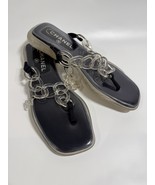 Chanel Size 39/ 8 Clear Jelly Sandals CC Chain Flip Flops - $4,629.59 MXN