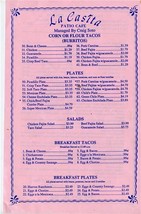 La Casita Patio Cafe Menu Colorado Springs Colorado Managed by Craig Soto - £11.07 GBP