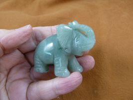 (Y-ELE-752) Green aventurine ELEPHAS gemstone figurine love pachyderm zo... - $24.99