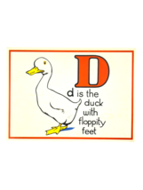 Cavallini Letter D Framable Nursery Art 1930s Repro Alphabet Flash Card ... - $9.74