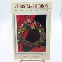Vintage Ribbon Wreath Patterns Designer Christmas, Horizon Fabric 1993 - $14.52