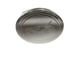 Silver Toned Oval Etched Crayfish Crawfish Crawdad Adjustable Size Fashi... - $29.99