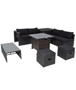 9 Pieces Patio Furniture Set with 32&quot; Fire Pit Table and 50000 BTU Squar... - €1.367,76 EUR