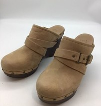 Ugg Natalee Wedge Clogs Women&#39;s size 8 Shoes Leather Boho Studded Light Brown - $36.22