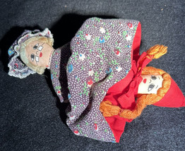 Vintage Topsy Turvy Flip Doll Red Riding Hood, Grandma &amp; Wolf 3 In One 8” - £13.37 GBP