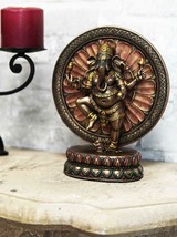Ebros 9.25&quot; Tall Hindu Dancing Ganesha in One Legged Yoga Pose On Lotus Figurine - £63.92 GBP