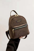 Suede Adjustable Strap Backpack Bag - $24.24