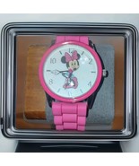 Disney Collection Minnie Mouse Women Watch Pink Silicone Excellent New B... - $278.74 MXN