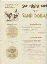 Dinner at the Sand Dollar Menu Key West Florida  - £13.93 GBP