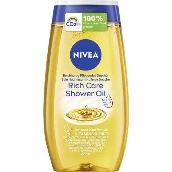 Nivea Natural Oil Shower Gel -MADE in GERMANY -200ml-FREE SHIPPING - $15.83
