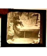 Magic Lantern Glass Slide Making Flat Bread Norway Keystone 1870s - $29.69