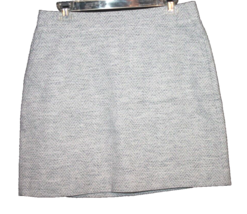 Loft Size 6 Navy Blue &amp; White Stretch Tweed Mini Skirt Lined NEW NWT - $22.50