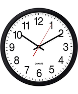 Black Wall Clock, Silent Non Ticking - 16 Inch Extra Large Quality Quart... - $49.96