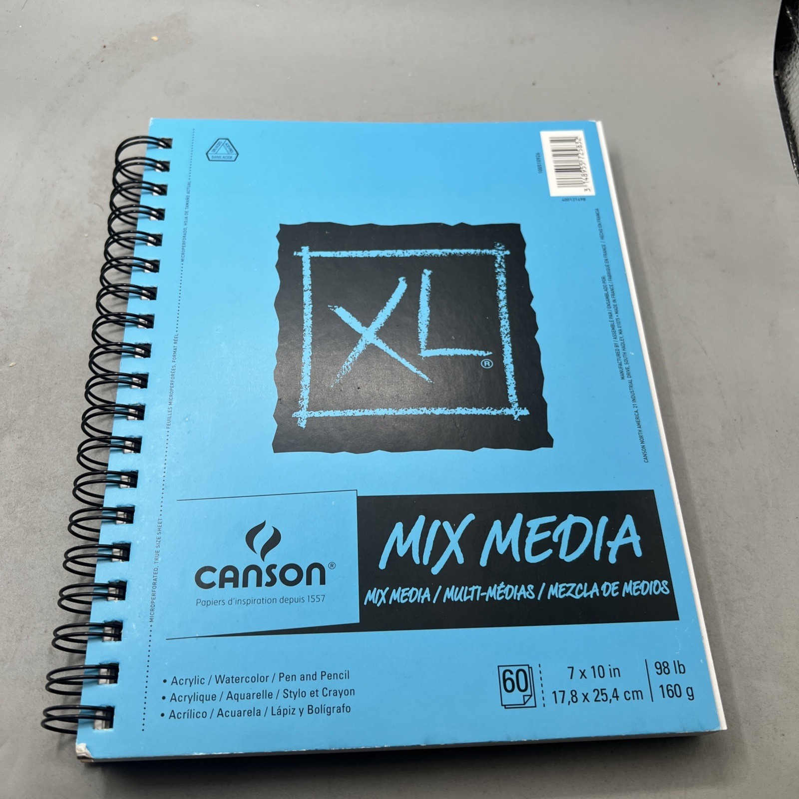 Canson XL Spiral Multi-Media Paper Pad 7&quot;X10&quot;-60 Sheets 702-2419 - £10.43 GBP