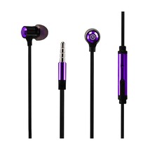 [Pack Of 2] Reiko Bass In Ear Headphones With Mic In Purple - £19.20 GBP