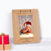 MUMMY Our 1st Christmas Together Personalised Wooden Photo Frame Christmas Gift  - £11.82 GBP