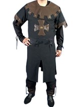 Medieval Viking Black/Brown Renaissance Tunic for Armor Theater Drama  - £64.14 GBP