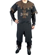 Medieval Viking Black/Brown Renaissance Tunic for Armor Theater Drama  - $79.00