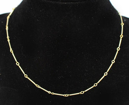 Pretty Delicate Vintage Costume Gold Choker Bar Chain Necklace - £7.75 GBP