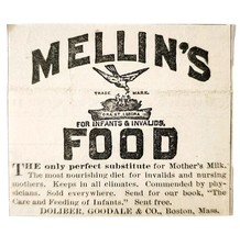 Mellin&#39;s Food Infant Milk 1885 Advertisement Victorian Baby Food ADBN1A15 - $377.73 MXN