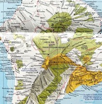 Map Hawaiian Islands Close Up USA 1988 Vintage National Geographic 22 x ... - £19.51 GBP