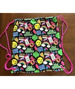 Girl Scouts of America Pink Drawstring Bag Cinch Backpack Colorful Pink ... - $119.20 MXN