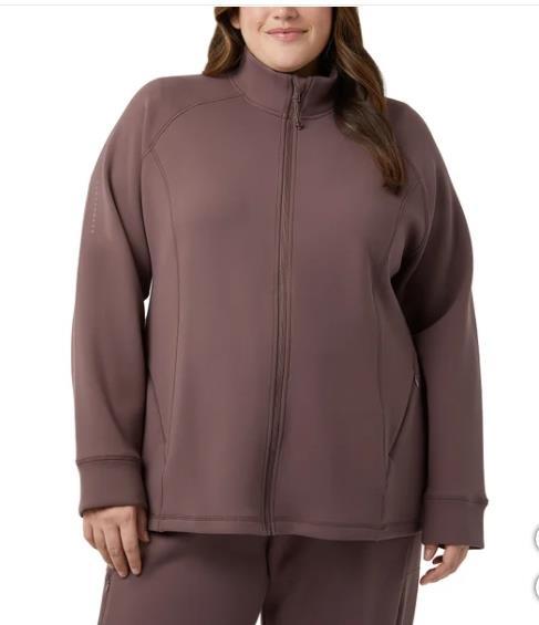 32 Degrees Womens Jacket Brown Full-Zip Pockets Stretch Active Workout Gym Soft Item image 6