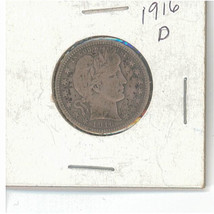 1916 D U.S. Barber Silver Quarter-Dollar-25 cents.   20130249 - $24.99