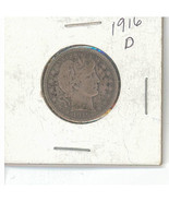 1916 D U.S. Barber Silver Quarter-Dollar-25 cents.   20130249 - £19.58 GBP