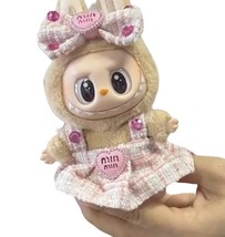 Labubu Miu Miu Pink Plaid Bow Headband and Matching Dress, 2 pcs set- NO... - $16.99