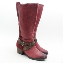 EARTH Womens Red Suede Leather Western Knee High Riding Boots Sz 7 - £23.73 GBP