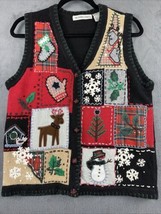 Women’s Small Victoria Jones Black Sleeveless Christmas Sweater Vest - $16.83