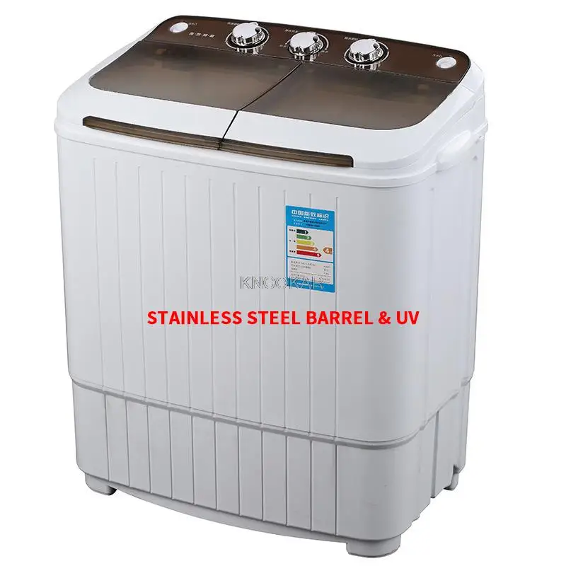 Double Barrel  UV  Mini Washing Machine UV Stainless Steel Barrel Washing - $592.54