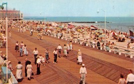 Asbury Park New Jersey~Boardwalk And Beach Postcard 1959 Pstmk - £4.69 GBP