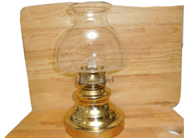 Polished Brass Oil Lamp with Chimney and Wick - £27.23 GBP