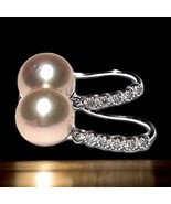 Genuine 10.6mm Natural Peach Rose Pink Round Edison Cultured Pearl Hook ... - $123.75