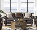 Roundhill Furniture Leinster Faux Leather Sofa with Antique Bronze Nailh... - $1,960.99