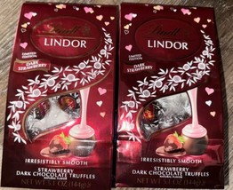 Lindt ~ 2-Bags Dark Strawberry Chocolate Lindor Truffles 5.1 oz, 6/30/2025 - £21.91 GBP