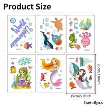 Bath Stickers Cartoon Tub 6 Sheets Mermaid Non-Slip Anti Slip Kid Self-A... - $12.60