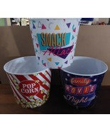 Popcorn Buckets 3pc Hard Plastic Theater Movie Family Game Movie Night - $23.04