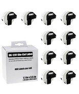 Brother DK1201 LABELMAKER DIE-CUT ADDRESS LABELS, 3-1/2 X 1-1/7, WHITE P... - $51.48