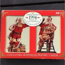 Coca Cola Santa Playing Cards  In Metal Tin - 1994 Christmas Collectible - £9.49 GBP