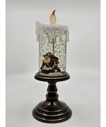Santa LED Lighted Christmas Holiday Candle Snow Globe Tabletop Mantle De... - €24,57 EUR
