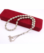 Muslim Misbaha 925 oxidized Sterling Silver Rosary 33 Prayer Beads Tasbi... - $240.08