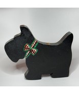 Hand-Painted Wood Cut-Out Decorative Black Scottie Dog - $221.44 MXN