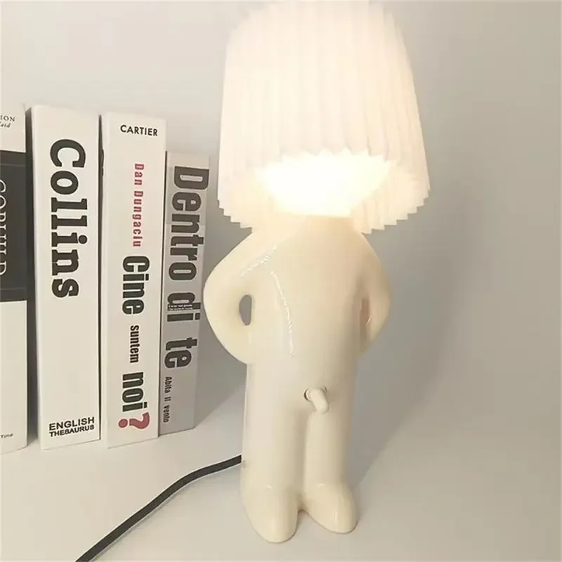 Claeted Naughty Boy Creative Table Lamp Unique LED Pleats Reading Lighting - $24.26+